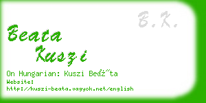 beata kuszi business card